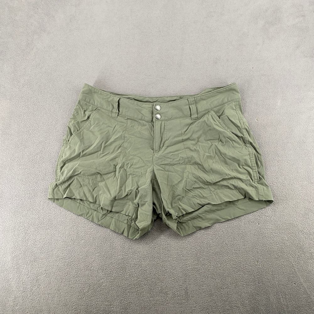 Columbia Omni-Shield Hiking Shorts Womens 10 Olive Green Stretch Outdoor Trail